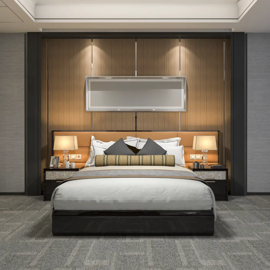 Bedroom with carpet